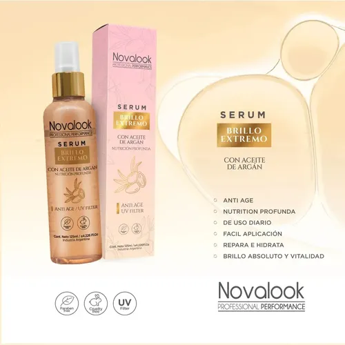 Sérum Brillo Extremo Novalook 65ml Toque Final Argán