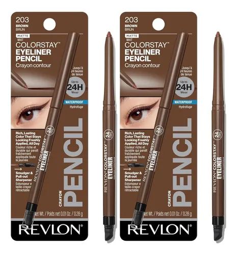 Delineador Impermeable Revlon Colorstay Brown Pack X2