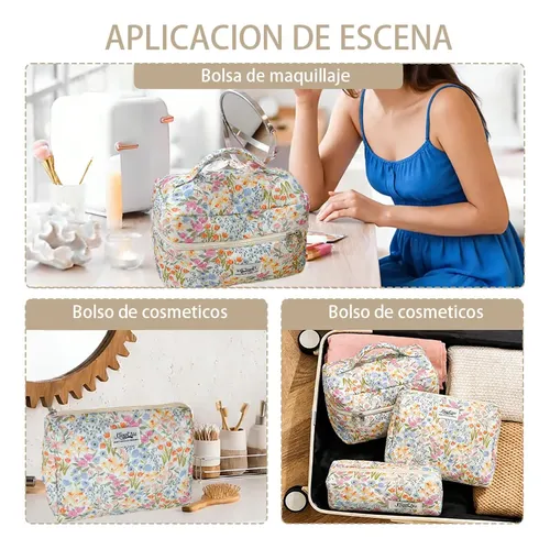 Juego De Tres Piezas De Bolsas De Maquillaje Para Mujer