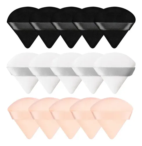 24 Pzas Borlas De Polvo Suelto Triangulo Esponja Maquillaje
