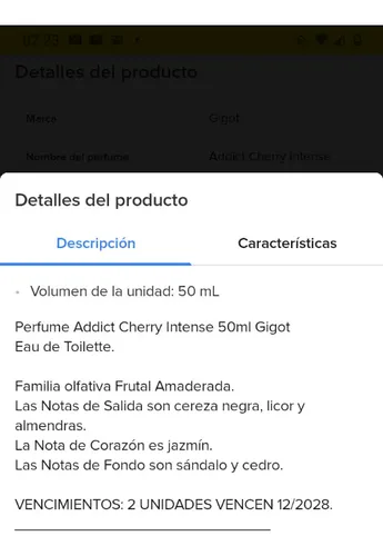 Perfume Mujer Gigot Addict Cherry Intense Oferta Original