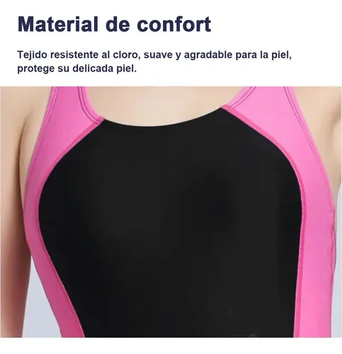 Traje De Baño Deportivo Mujer Natación Lycra+gorra Y Goggles