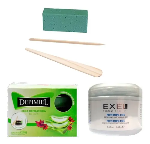 Cera Profesional Depimiel Lata+gel Exel+bloque Color