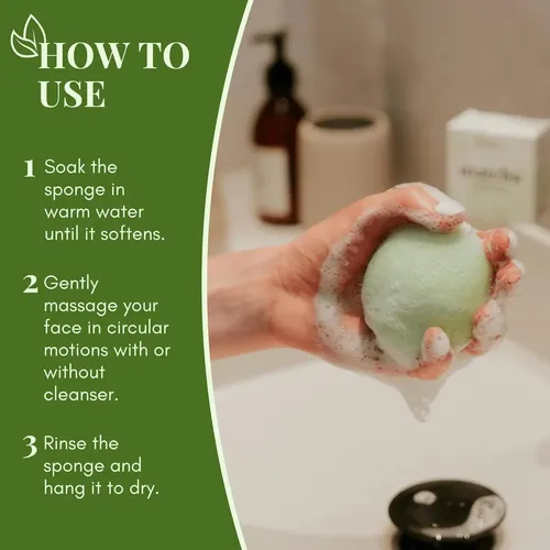 Esponja Exfoliante Facial Tease Tea De Matcha Konjac 3.81cm