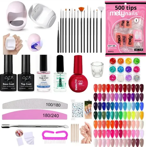 Kit Profesional Completo Uñas Soft Gel X57 Piezas