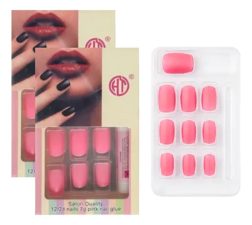 Uñas Postizas Pack X12 Cajas 24u Cada Una Sin Pegamento