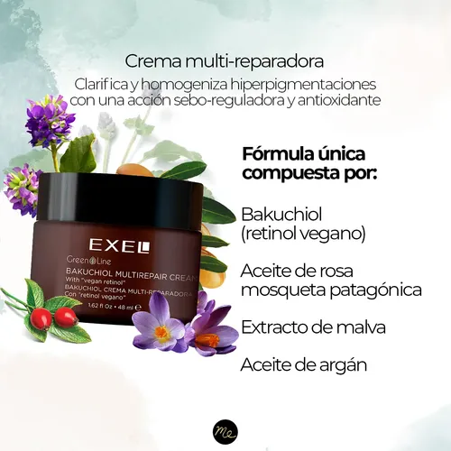Crema Multireparadora Con Retinol Vegano Exel Geen Line
