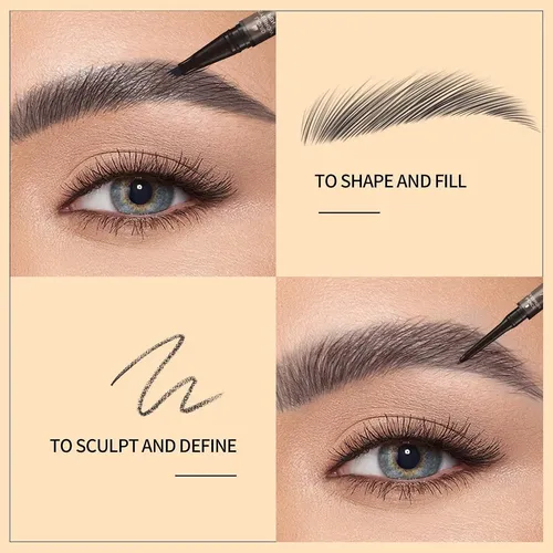 Music Flower Boli Doble Extremo Cejas 4 Micro Brochas Negro