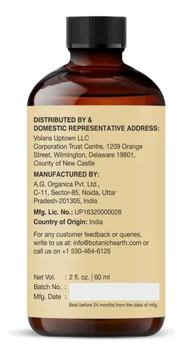 Aceite De Ricino Botanic Hearth 60ml Hidratación Capilar