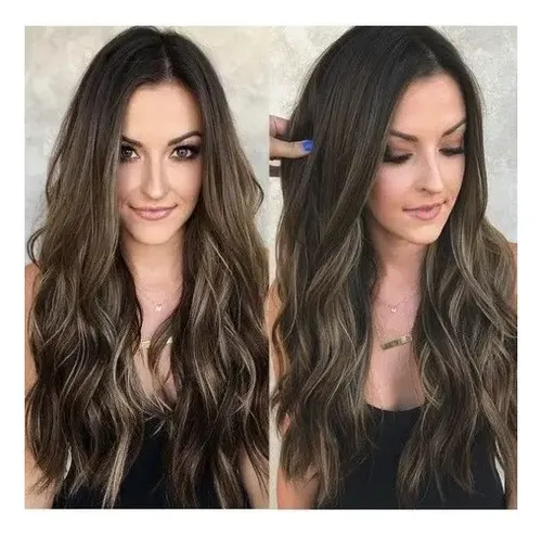 Largo Natural Felpa De Cabello Humano Degradado A1