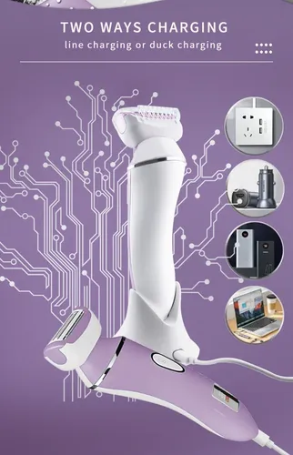 Kit De Depilación Eléctrica 4 En 1 Para Mujer