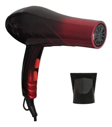 Secador De Pelo Profesional Koryn 2 Velocidades 3 Temp Negro Con Rojo