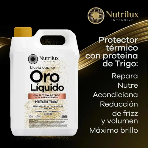 Oro Liquido Luxury X 5 Lts Brillo Suavidad Protector Térmico