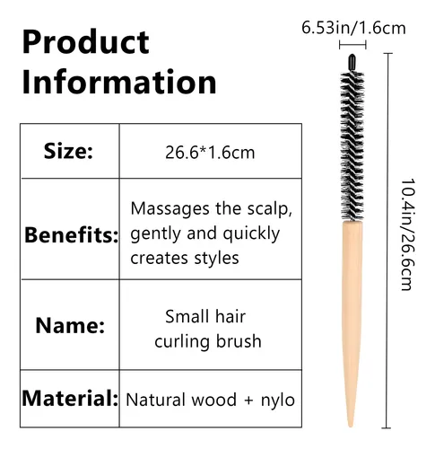 Hair Brush Jaasuee, Minipeine Con Rodillo, 27 Cm
