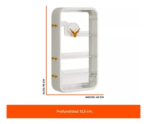 Organizador De Cosmetico De Pared Flotante Adhesivo Blanco F