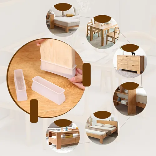 4 Protectores De Suelo Para Pies De Cama, Resistentes Blanco