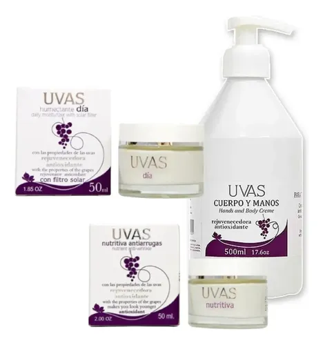 Uvas Cosmeticos – Kit Facial Y Corporal Premiun  –