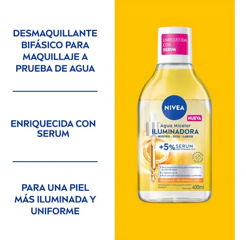 Nivea Agua Micelar Bifásica Iluminadora 400ml