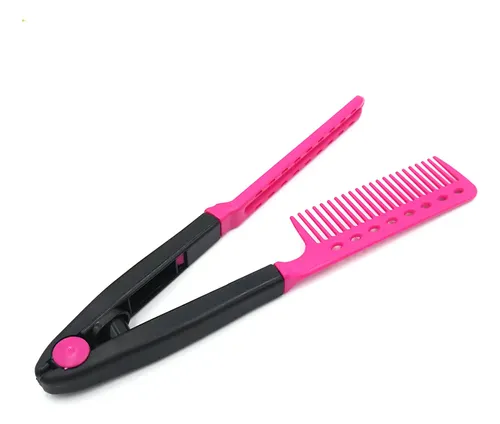 Peineta Roja En Forma De V Para Desenredar Y Peinar El Cabel Rosa E Preto