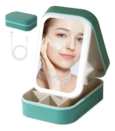 Estuche De Viaje Pequeño Para Espejo De Maquillaje Led Con 3
