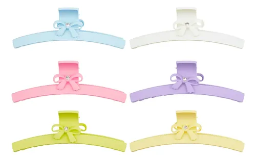 Ganchos De Pelo Multicolor Pastel 12,5cm Pack 6 Unis Broche
