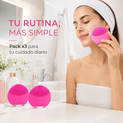Limpiador Facial Eléctrico Recargable De Silicona Pack X3