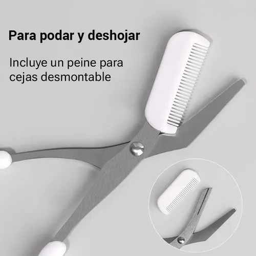Kit De Herramientas Para Depilar Cejas 4 Piezas Tijeras + Blanco