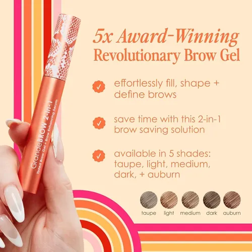Gel Tinte Para Cejas 2-en-1 Grande Cosmetics 2.07 Ml