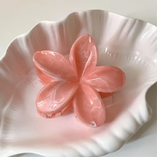 A Hebilla Gancho Broche Para Pelo Forma Flor Hawaiana X4