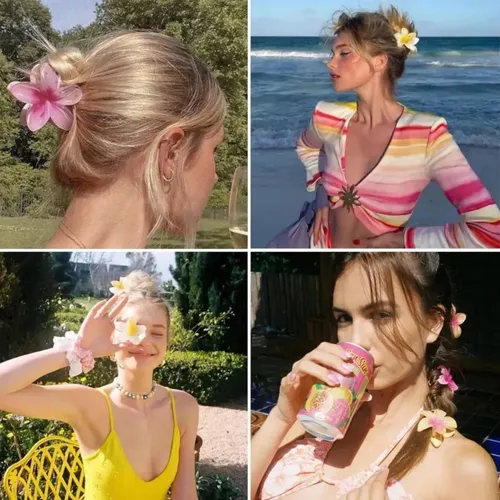 A 10 Pinzas Para El Cabello Con Forma De Flor Plumeria B