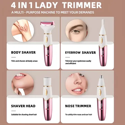 Depiladora Eléctrica 4 En 1 Facial Y Corporal