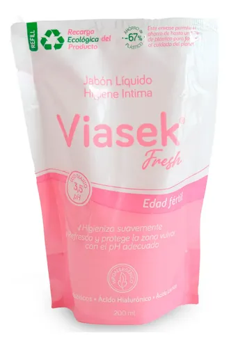 Viasek Fresh Jabón Líquido Ph 3,5 Edad Fértil Refill X200ml
