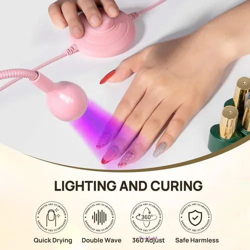 Lámpara De Uñas Uv Led Aoraem Rosa Con Control De Pie