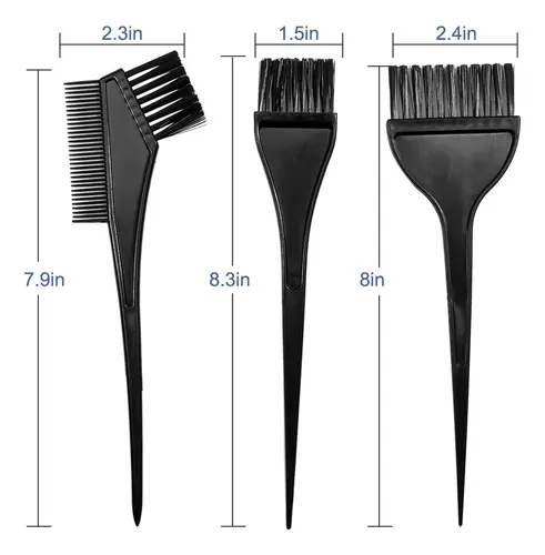Kit 4 Piezas Brochas Y Tazón Para Tinte De Cabello Negro .