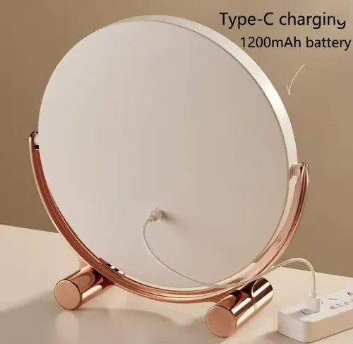 Espejo Redondo Cosmetic Mirror Con Luces Led Batería