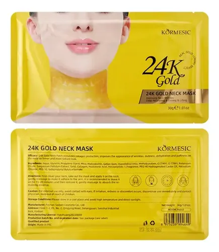 Mascarilla Para Cuello Gold 24 K Humectación Extrema Colagen Tipo de piel Todo tipo de piel