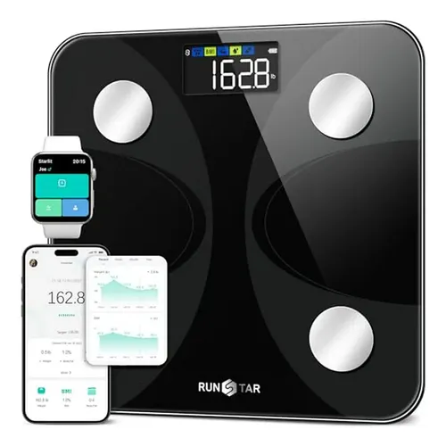 Báscula Digital Runstar FG2210 Vidrio Con Bluetooth Medidor IMC Grasa 150kg