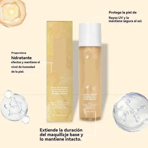 Spray Protector Hidratante Fijador Maquillaje,75ml,3unidad