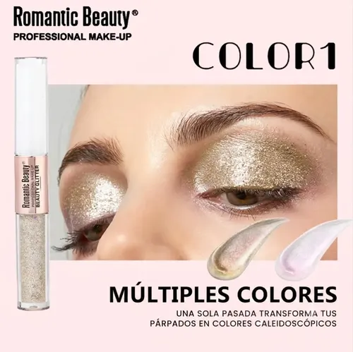 Sombra De Ojos Líquida Bicolor Sombras Glitter