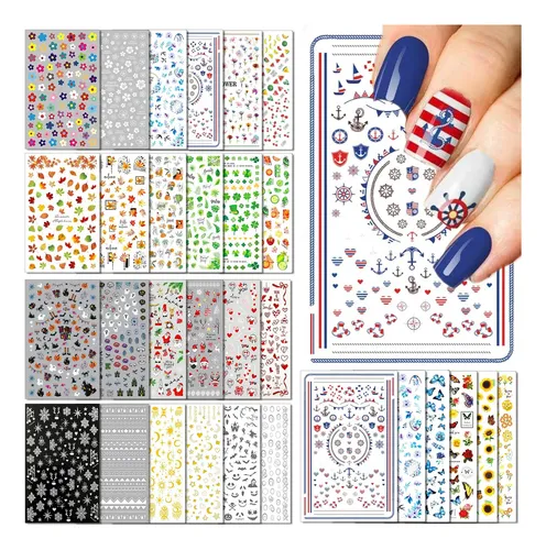 Stickers Para Uñas Iddfeve 30 Hojas Diseños Estacionales
