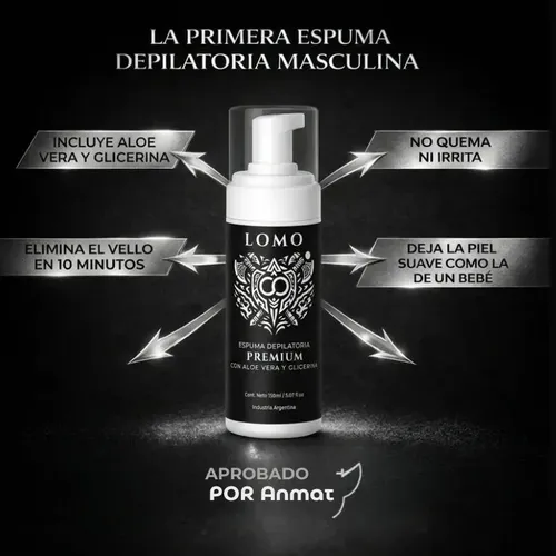 Pack X2 Espuma Depiladora Íntima Hombre Lomo Aloe Vera