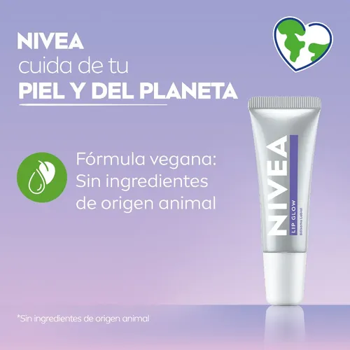Nivea Bálsamo Labial Lip Glow Con Ácido Hialurónico 10ml Todo Tipo De Piel Día/noche