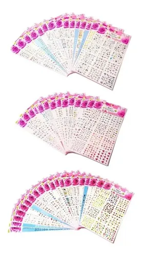 Stickers Tattoo Al Agua Pack 5 Planchas Grandes Nail Art