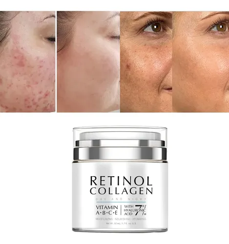 Crema Facial Con Colágeno Y Retinol, Líneas Suaves Y Finas,  Todo Tipo De Piel Día/noche