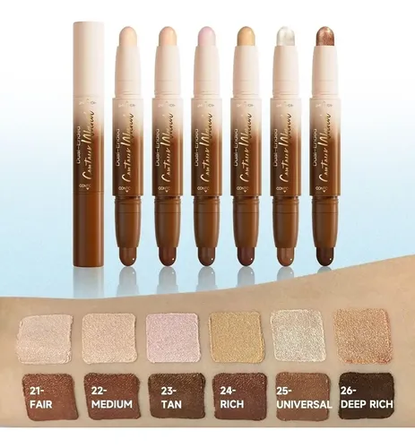 2en1 Cream Contour Highlighter Stick, Maquillaje Bronceador