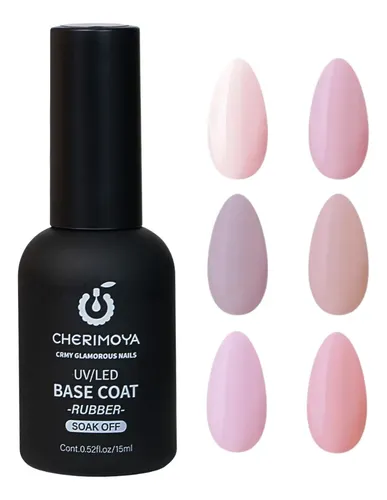 Esmalte Para Uñas Base Coat Rubber Cherimoya Uv/led 15ml