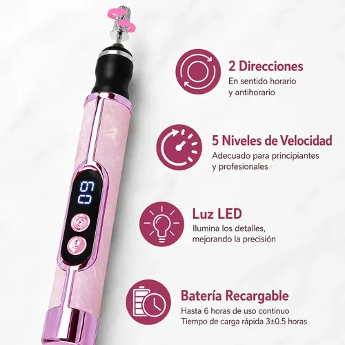 Lima Eléctrica Uñas Usb Pantalla Led Lámpara Uv Recargable
