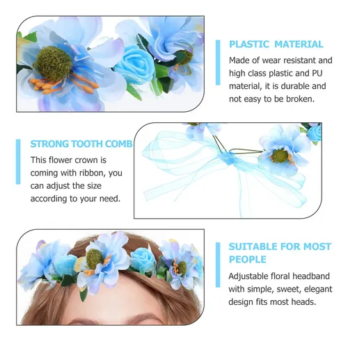 Diadema Floral Bohemia Para Mujer, Guirnalda Floral