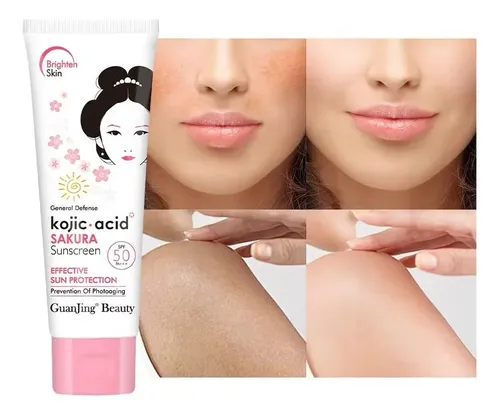 Protector Solar Facial Kojic Acid Sakura Fps 50 Guanjing 80g