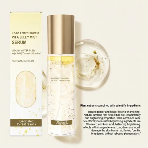 Sérum De Gelatina Hidratante Amarillo Para Rostro Con Texto
